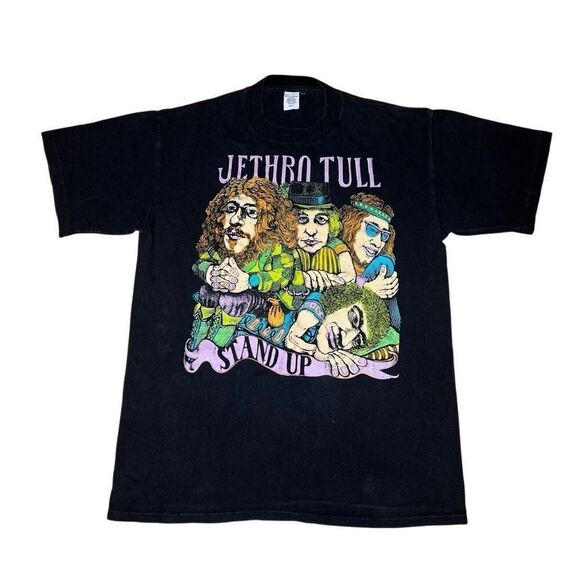 American Vintage 80s Jethro Tull Stand Up Tour Rock Band T Shirt Large - Picture 1 of 6